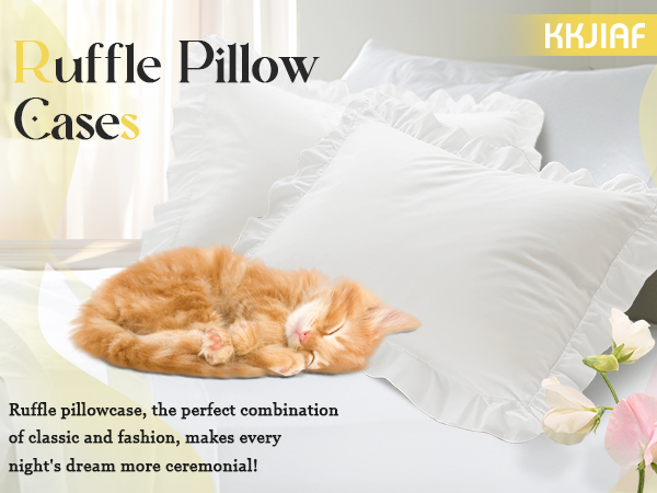 Ruffle Pillow Cases White