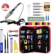 Soldering Iron Kit - Soldering Iron 60 W Adjustable Temperature, Solder Wire, Tweezers, Soldering...