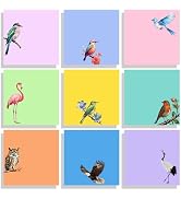 9 Pads Cute Sticky Notes Set, 3" x 3" Bird Self Stick Notepads, Funny Sticky Notes Set, Bird Stat...