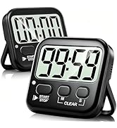 Antonki 2 Pack Digital Timer for Kids, Magnetic Countdown Kitchen Timers for Cooking, Egg, Classr...