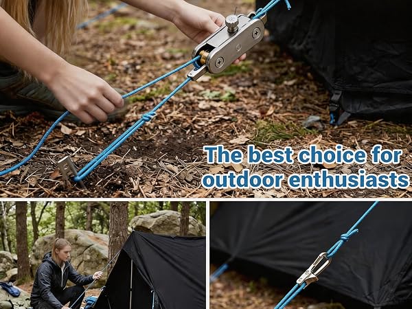 quick adjust tent line locks, camping rope tension adjusters, easy setup camping accessories,