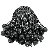 Axelord 50 Pack Ball Bungee Cord, 11 Inch Heavy Duty Bungie Cord Balls, Black, Camping Usage, Ind...