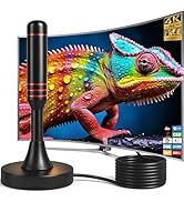 2025 Indoor Digital TV Antenna, 280 Mile Range, 4K 1080P HD Reception with Magnetic Base, Free Lo...