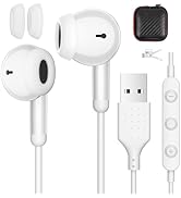 USB Earbuds with Microphone for Chromebook PC Laptop Destop,7.5FT Mute Control USB A Wired Headph...