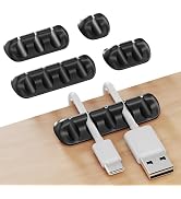 Gluit Adhesive Desktop Cable Organizer 15 Slots Versatile Cord Holders Wire Clips and Cable Holde...
