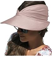 Sun Visor Ponytail Hat for Women Packable Wide Brim Summer Hat with Uv Protection for Sports Golf...