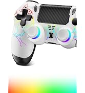 Puiseno Light-up Wireless Controller for PS-4,New RGB Controllers with Hall Effect Joystick/1000m...