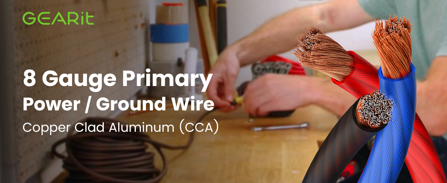 8 gauge cca speaker wire copper clad aluminum power ground wire