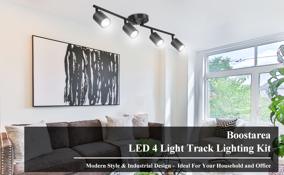 BoostArea LED 4 Light Track Lighting Kit