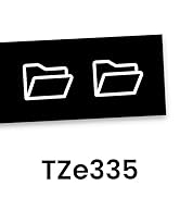 Brother Genuine P-touch TZe335 Label Tape in cardboard pack: White on Black 12mm