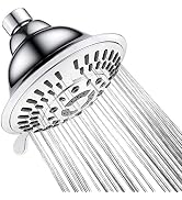 BRIGHT SHOWERS High Pressure 9-Function Rain Shower Head, Luxury Bathroom Showerhead with Chrome ...