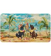 Kuyuayee Summer Dog Welcome Door Mat 30x17 Inch Hello Summer Front Doormat Indoor Outdoor Entranc...
