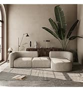 Acanva Luxury Modern Tight Curved Back Velvet Sofa, Minimalist Style Comfy Couch for Living Room ...