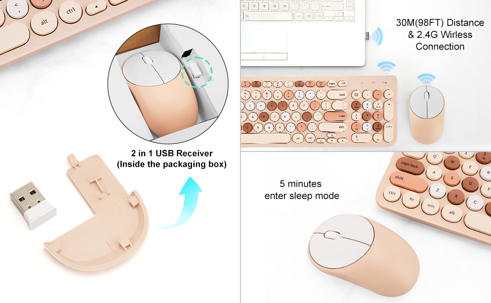Wireless Keyboard and Mouse Combo
