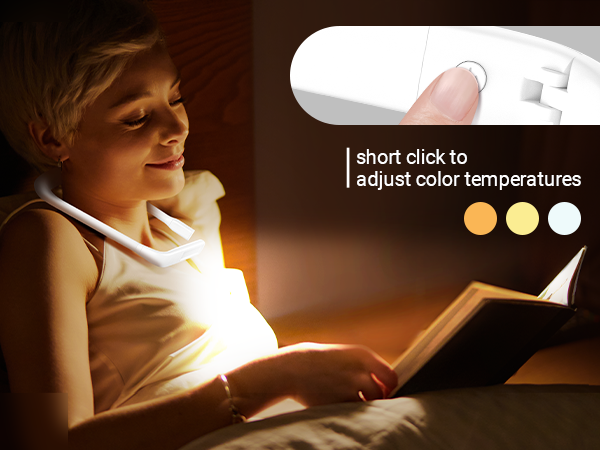 EastPin reading light book light reading lamp with 3 color temperatures