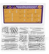 105PCS Machine Screws, #8-32 x 1/4" to 2" 304 Stainless Steel Phillips Pan Head Electricians Scre...