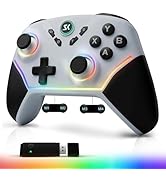 Wireless PC Controller with Hall Effect Joysticks & Triggers, 1000Hz Polling Rate, Trigger Locks,...