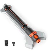 Diivoo Turbo Oscillating Water Sprinkler for Lawn, Metal Base & Built-in Filter, Adjustable Width...