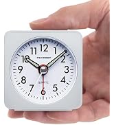 Peakeep Ultra Small, Battery Travel Alarm Clock with Snooze and Light, Silent with No Ticking Ana...