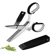 Joyoldelf Gourmet Herb Scissors Set - Master Culinary Multipurpose Cutting Shears with Stainless ...