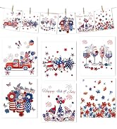 VISSTREE Patriotic Swedish Kitchen Dishcloths, 6 Pack 4th of July Dish Cloths Towel, Reusable Ame...