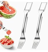 Watermelon Fork Slicer Cutter, 2-in-1 Stainless Steel Watermelon Slicer & Fruit Fork, Summer Kitc...