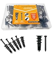 100PCS Zinc Self-Drilling Drywall Anchors, 50 Heavy Duty Hollow Metal Wall Anchors and 50#8 x 1-1...