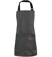 XLSXEXCL Stripes Kids Apron, Kids Cooking Aprons with 2 Pockets, Cute Kids Aprons for Cooking for...