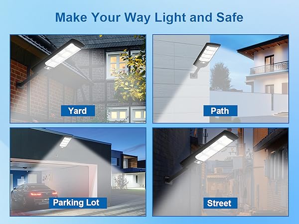 Solar street lights dark to dawn outdoor waterproof