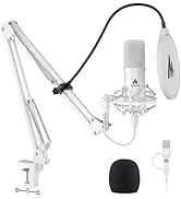 MAONO USB Microphone, 192kHz/24bit Plug & Play PC Computer Podcast Condenser Cardioid Metal Mic K...