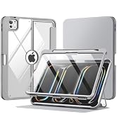 MoKo Full Case for iPad Pro 11 Inch M5/M4 with Screen Protector, Light Gray | Heavy Duty Cover fo...