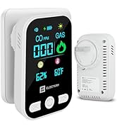 Carbon Monoxide & Natural Gas Detector, 4-in-1 Plug-in CO Alarm with Battery Backup, Electrochemi...