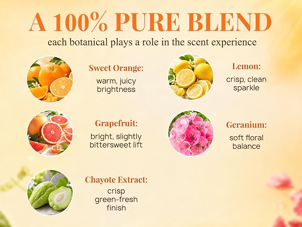 A 100% PURE BLEND — each botanical plays a role in the scent experience