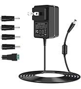 TKDY 18V 1A Power Adapter with 5 Tips Center Positive, AC 100-240V to DC 18V 1000mA Universal Pow...