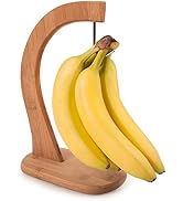 JapanBargain 4095, Bamboo Banana Hanger Bamboo Wood Banana Hook Countertop Banana Holder Stand