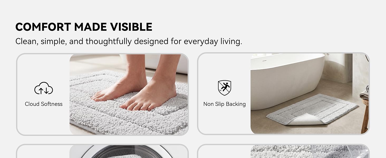 GRANNY SAYS Gray Bathroom Rugs