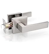Probrico 1 Pack Square Door Lever Door Lock Handle Lockset Keyless Doorknobs Passage Knobs Lockse...
