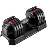 LIFERUN Adjustable Dumbbells Set with 5 Weight Levels, 25 LB Dumbbells with Storage Base, 1-Secon...