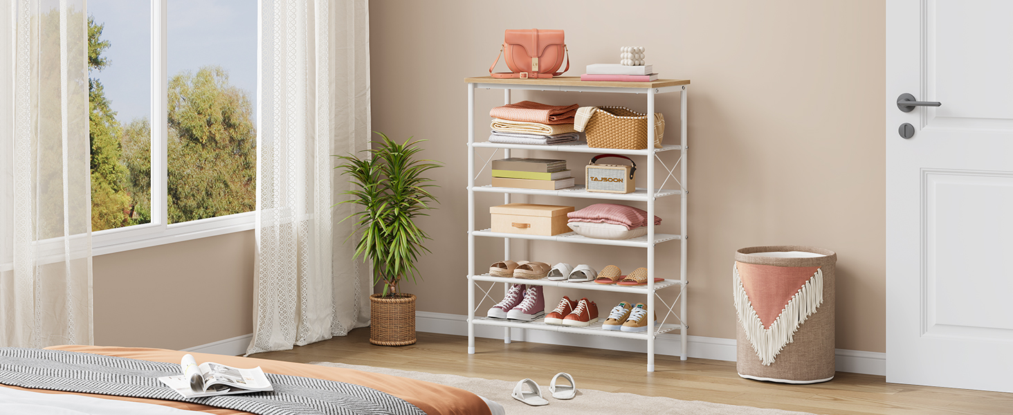 gold shoe rack for closet