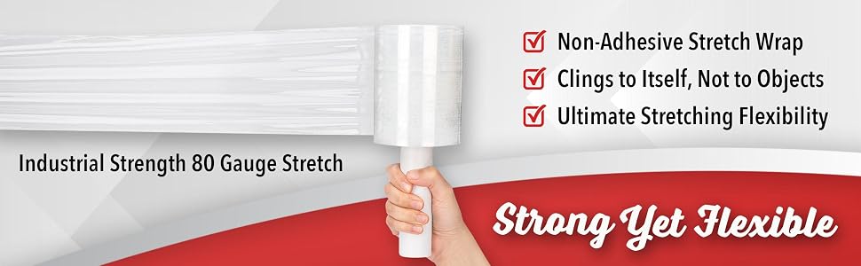 non adhesive stretchwrap, flexible, stretchable, industrial strength