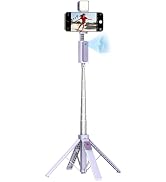 Funme Auto Face Tracking Tripod for iPhone with Light, 59'' Selfie Stick Tripod with Remote, 360 ...