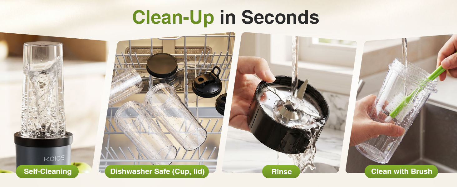 easy to clean dishwasher safe blender cup and lid, Detachable Blades for Easy Cleaning