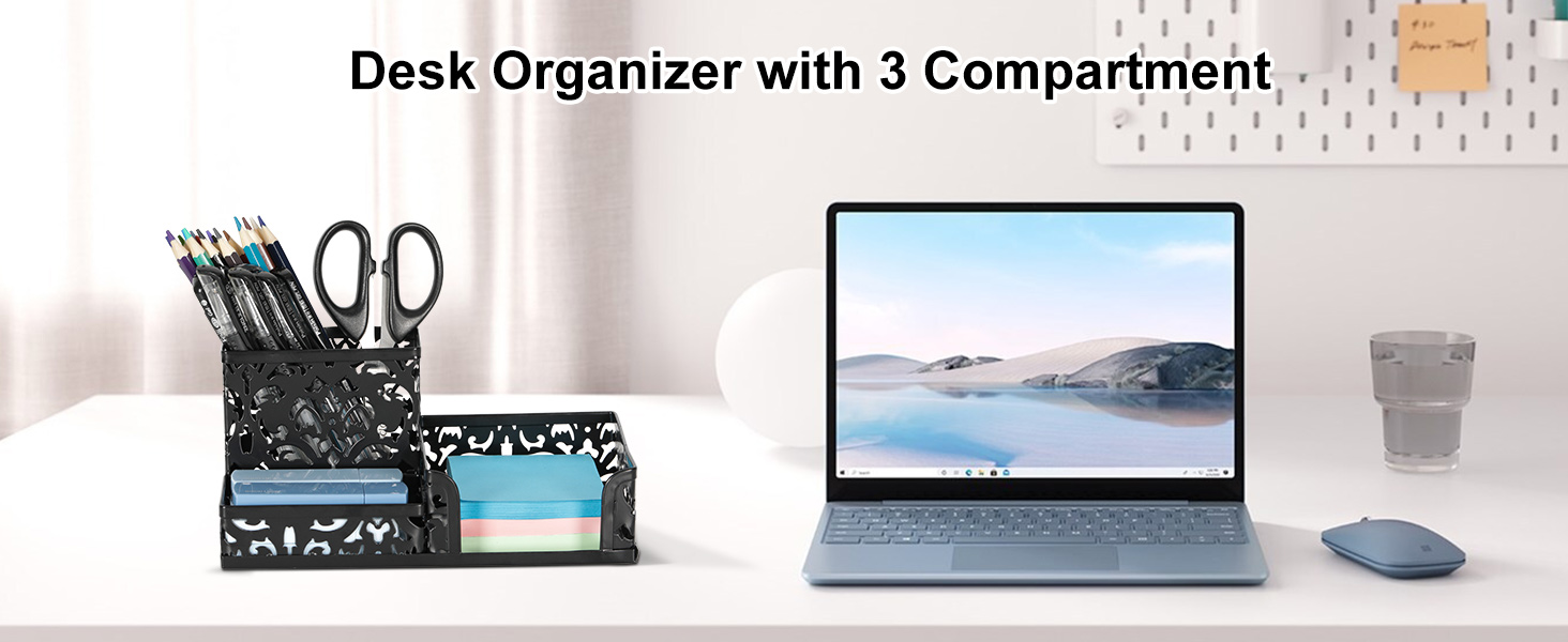 3 compartment desk organizer