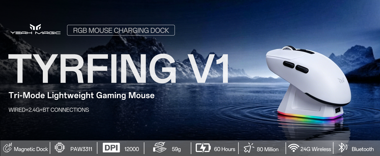 Wireless mouse with charging dock