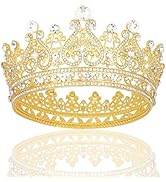 BAHABY Gold Crown Cake Topper for Wedding Birthday Baby Shower Party Favors