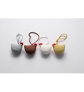 RucaDeco Handmade Crochet Chicken Keychain Set of 4 - Chicken Christmas Ornaments, Funny Stuffed ...