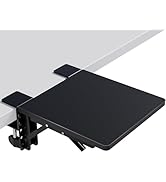 BONTEC Ergonomic Desk Extender Tray, 9.5"x9.1" Table Mount Arm Wrist Rest Shelf, 90° Foldable Elb...