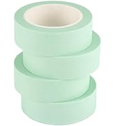 XiowDow 4 Rolls Pastel Mint Green Washi Tape 0.6inch Width Solid Color Masking Tape 32ft. Decorat...