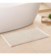 GRLYUH Waffle Bath Mat - Boho Bathroom Rugs Non Slip Washable, Super Absorbent & Quick Dry, Small...