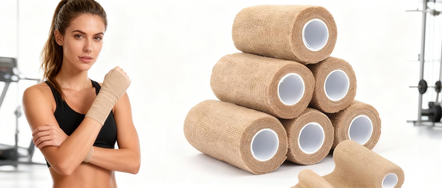 BEVTEE Self Adhesive Bandage Wrap 6 Pack